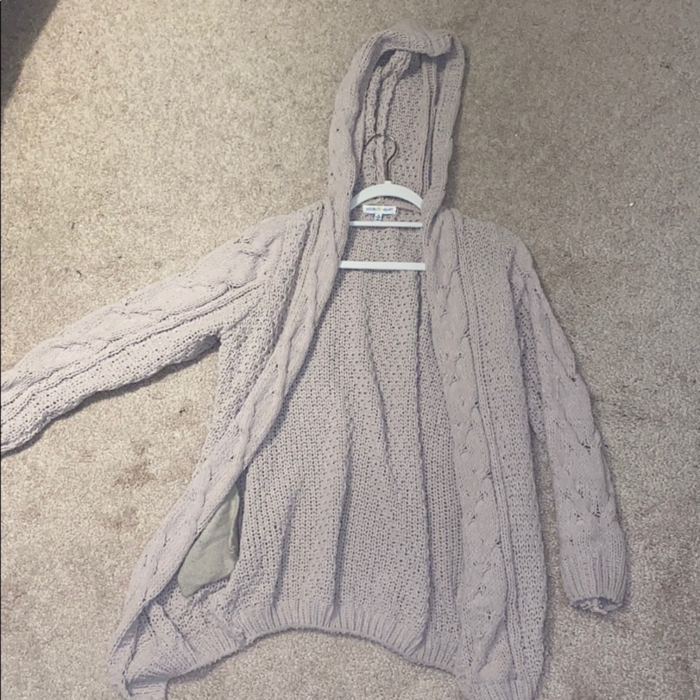 Woven Hearts Cardigan with hood